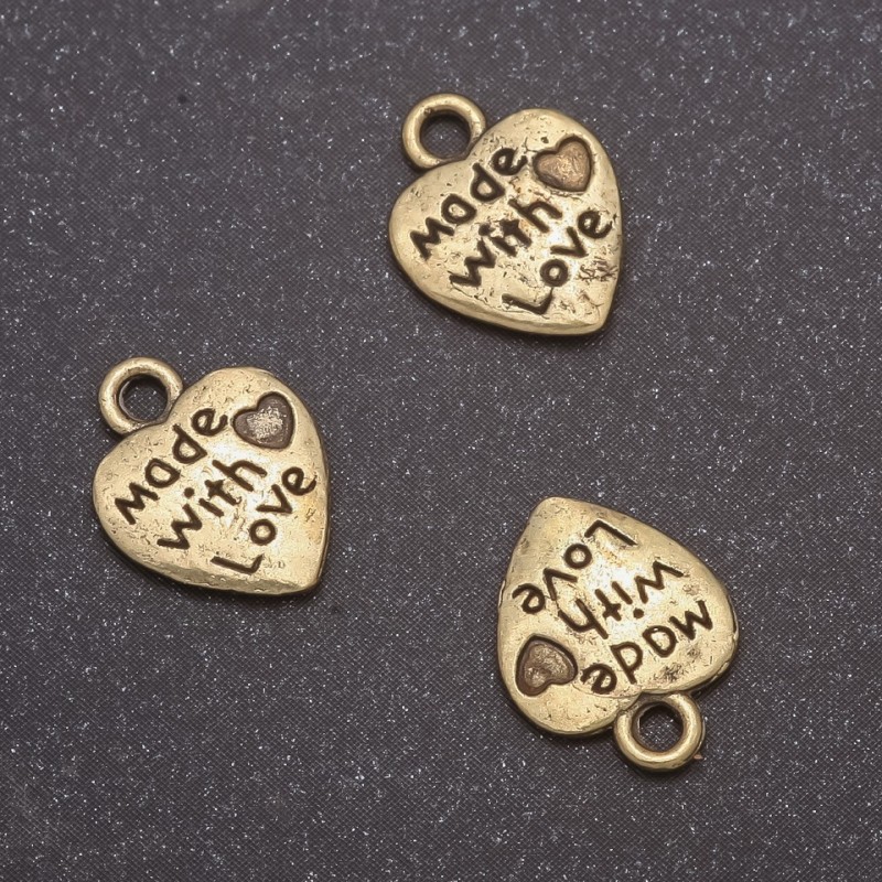 Finding Pendant Heart, diameter 13x10mm, hole diameter 1.5mm, pack 20g +/- 44pcs