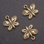 Finding Pendant Butterfly (bronze), diameter 13x13mm, hole diameter 1.5mm, pack 20g +/- 22pcs