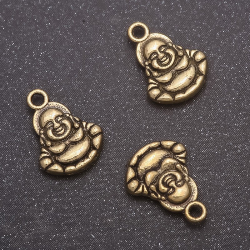 Finding Pendant Buddha, diameter 14x10mm, hole diameter 1.5mm, pack 20g +/- 22pcs