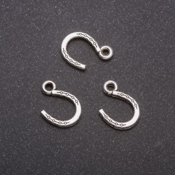 Finding Horseshoe Pendant, diameter 10x14mm, inner diameter mm, pack 20g +/-44pcs