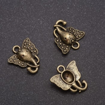Finding Elephant Pendant (bronze), diameter 16x15mm, inner diameter mm, pack 20g +/-24pcs