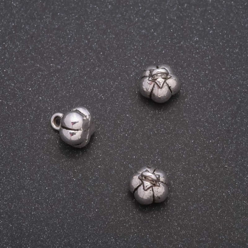 Finding: Pumpkin Charm, diameter 8x9mm, inner diameter 1.6mm, pack 20g +/-16pcs