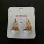 Xuping Earrings Gold-Plated 18K Leaves with White Stones 17x11mm