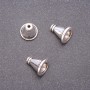 Finding Cord End, diameter 11x10mm, inner diameter 1.5x5mm, pack 20g +/-16pcs