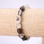 Natural Stone Moss Agate Bracelet, Tumbled, 9mm Diameter, on Elastic Band, 18cm Circumference
