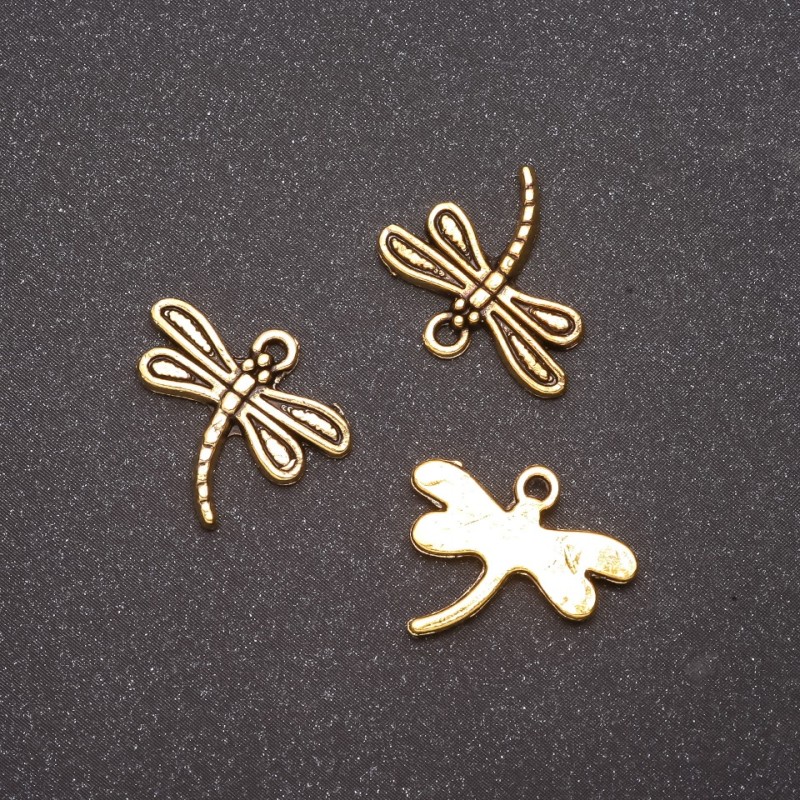 Findings Dragonfly Pendant 17x15mm, diameter in-1.5mm, pack 20g +/-22 pcs