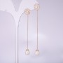 Long Stud Earrings 925 Series 'Majorca', 10mm Thickness, 80mm Length, Gold Plated