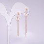 Long Earrings 925 Series 'Butterflies', 10mm Thickness, 53mm Length, Gold Plated