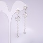 Long Earrings 925 Series 'Flowers', 11mm Thickness, 60mm Length