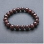 Bracelet Garnet natural stone smooth bead, diameter 10mm±, length 18cm± (stretcher)