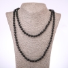 Necklace Agate (Imitation) Black Czech Glass Faceted Bead, 8mm Diameter, 120cm Length