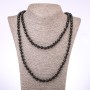 Necklace Agate (Imitation) Black Czech Glass Faceted Bead, 8mm Diameter, 120cm Length