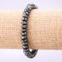 Hematite Bracelet, faceted rondelle, 8x4mm diameter, 18cm length, on elastic