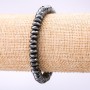 Hematite Bracelet, faceted rondelle, 8x3.5mm diameter, 18cm length, on elastic