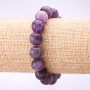Amethyst Bracelet, smooth round beads, 10mm diameter, 18cm circumference, on elastic