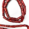 Natural Red Coral Beads, tumbled cut cylinder, diameter 12x22-25mm +/-, strand weight from 350g +/- (Price per 100g)