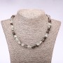 Moss Agate Beaded Necklace, tumbled, 6-10mm diameter, 48cm length