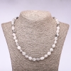 Rutilated Quartz Necklace, tumbled, 6-8mm diameter, 48cm length