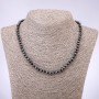 Hematite Necklace, Faceted Rondelle, 6x4mm Diameter, 45cm Length