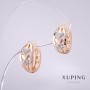 Xuping Earrings with White Rhinestones 14x7mm, 18K Gold Plated