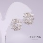 Xuping Earrings with White Rhinestones 14x10mm Rhodium