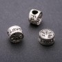 Findings Pandora Wood Spacer Bead, diameter 11x8mm, inner diameter 5mm, pack 20g +/-5pcs