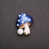 Clearance! Toadstool Brooch 29x22mm Blue Enamel Yellow Metal