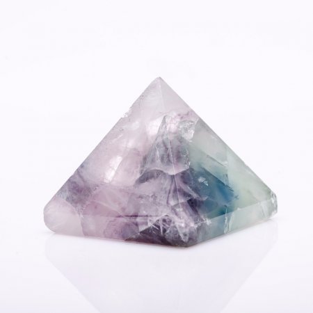 Fluorite Natural Stone Pyramid Souvenir, Height ~30mm, Diameter 30x30mm+