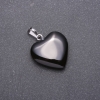 Heart Pendant, Natural Agate Stone, 28x19x19mm (+/-)