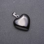 Heart Pendant, Natural Agate Stone, 28x19x19mm (+/-)
