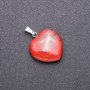 Pendant "Heart" made of natural Jasper stone red 28x19x19mm (+-)