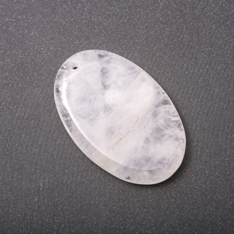 Oval Slice Pendant, Rock Crystal, 36x55mm (+/-)