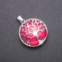 Pendant "Tree" with Natural Tourmaline, 27mm diameter