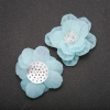Tea Rose Appliqué Finding, Blue Acrylic, Diameter 45mm