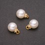 Findings Pendant "Pearl" (plastic) Yellow Metal 12x17mm, inner diameter 1.8mm, pack 10pcs+
