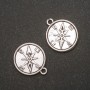 Findings Compass Pendant Gray Metal 20x23mm, inner diameter 2.4mm, pack 20g +/-7pcs