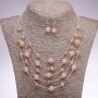 Earrings and Necklace Set Stardust "On the Strings of the Soul", Champagne Beads, Diameter 5-10mm, Length 45-50cm
