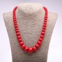 Pressed Coral Necklace, Graduated Rondelle, Diameter 8x6mm-20x14mm, Length 50cm