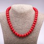 Necklace Pressed Coral Rondelle, Diameter 12x9mm, Length 45cm