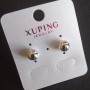 Xuping "Ball" Stud Earrings, Diameter 8mm, Rhodium Plated