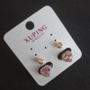 Xuping Heart Earrings with Pink Rhinestones 20x10mm, 18K Gold Plated & Rhodium