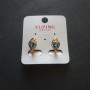 Xuping Earrings with Light Blue Stones 15x12mm, 18K Gold Plated