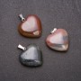 Pendant "Heart" Made of Natural Stone Moss Agate 28×19×19 mm (+-)