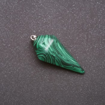 "Pendulum" Pendant with Natural Malachite Stone 40x30x13mm