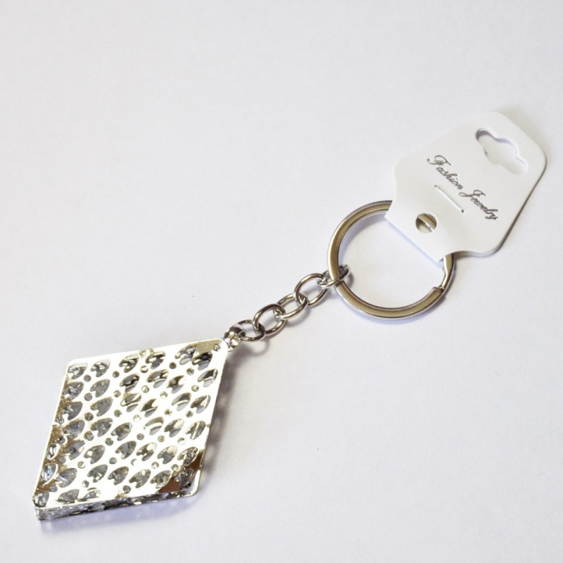 Women's "Shaker" Keychain, Gray Metal