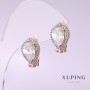 Xuping Earrings with White Stones 17x10mm, 18K Gold Plated