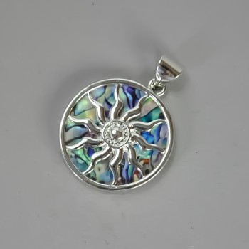 "Yarylo" Pendant, Abalone Shell (Artificial), 32x37x43mm