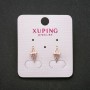 Xuping Stud Earrings with White Stones, Length 14mm, 18K Gold Plating