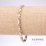 Xuping Bracelet, Fancy Braid, 6mm Thickness, 19cm Length, Rhodium, 18K Gold Plated