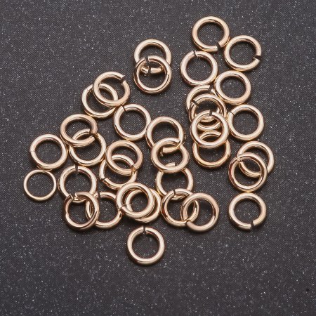 Jump Rings Connector, 5mm Diameter, Light Gold Metal Color, 2g Pack